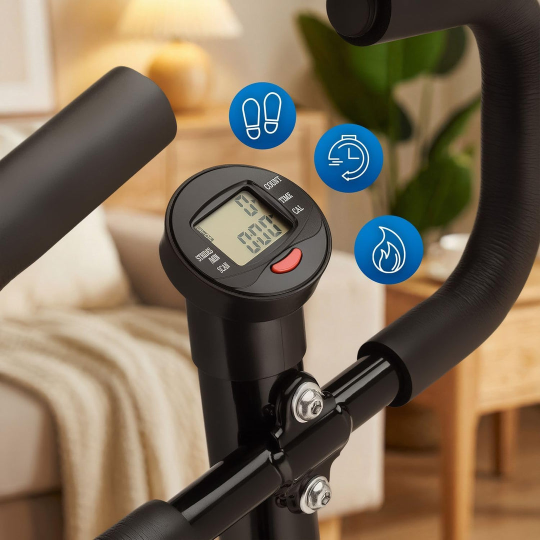 Gymtek® Stepper, Drehstepper mit Lenker, Expanderbänder, Hanteln & Twister - LCD