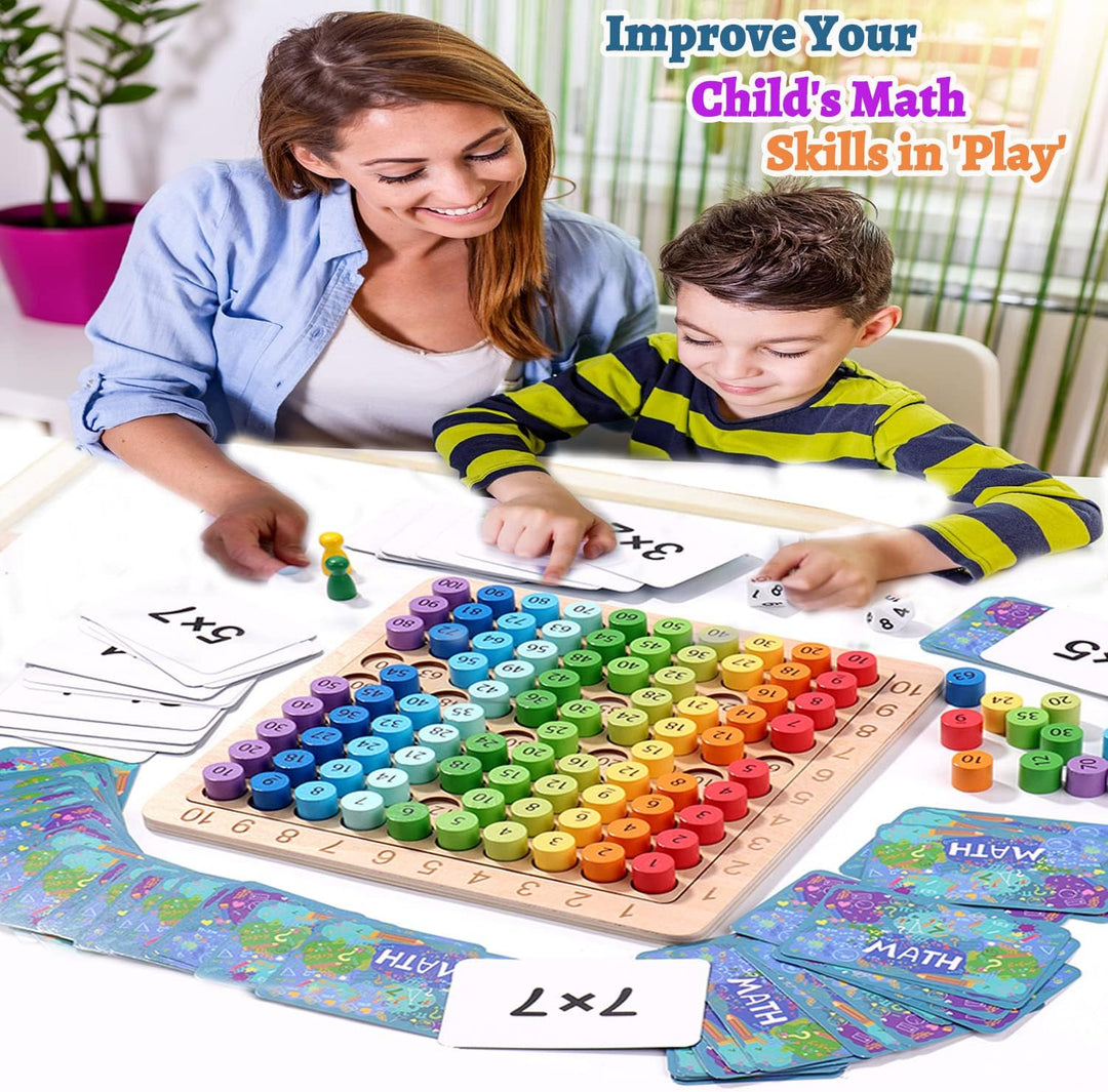 Multiplikationsbrett,1x1 Lernen Spiel für Grundschüler,Montessori Mathe Spielzeug Multiplikationstaf