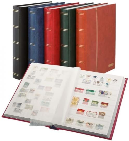 Lindner 1162S Einsteckbuch - Einsteckbücher mit 60 weissen Kartonseiten mit 10 Pergaminstreifen - Ei