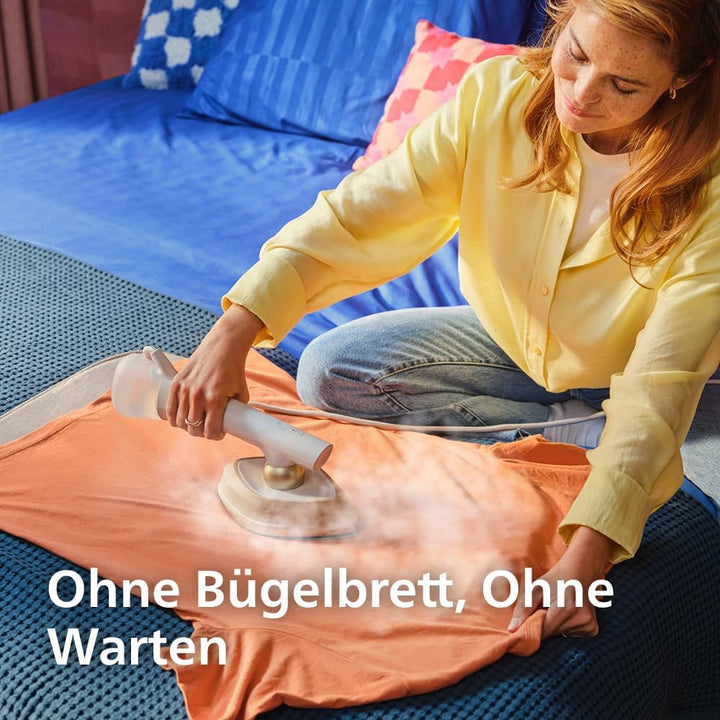 Philips OneTurn, 2-in-1 Bügeleisen & Steamer mit drehbarem Kopf, Einfach losbügeln – kein Brett, 45