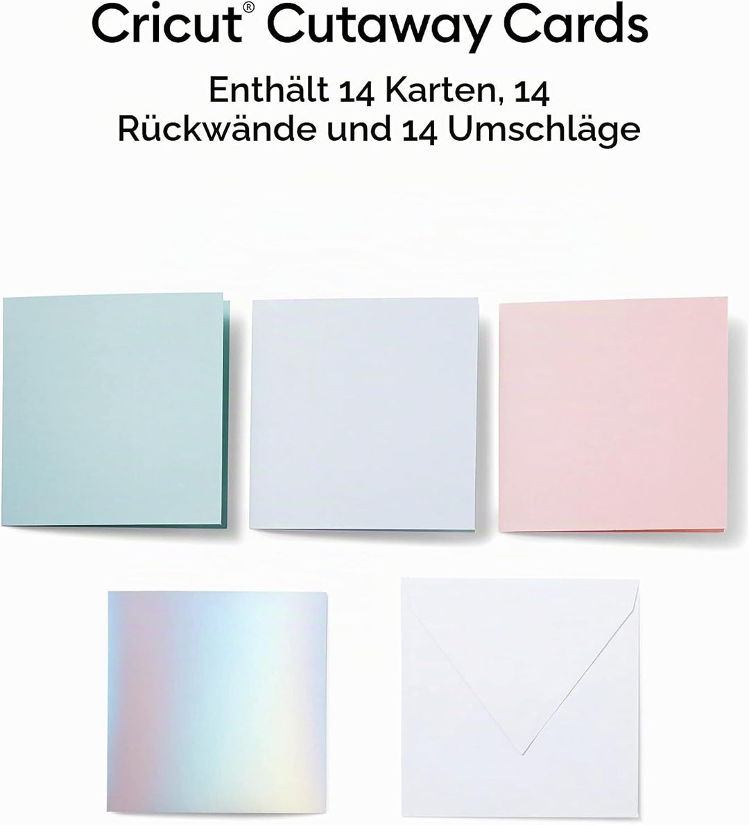 Cricut Cutaway -Karten | Pastell | 12,1 cm x 12,1 cm (Cricut -Grösse S40) | 14-Pack | Zur Verwendung