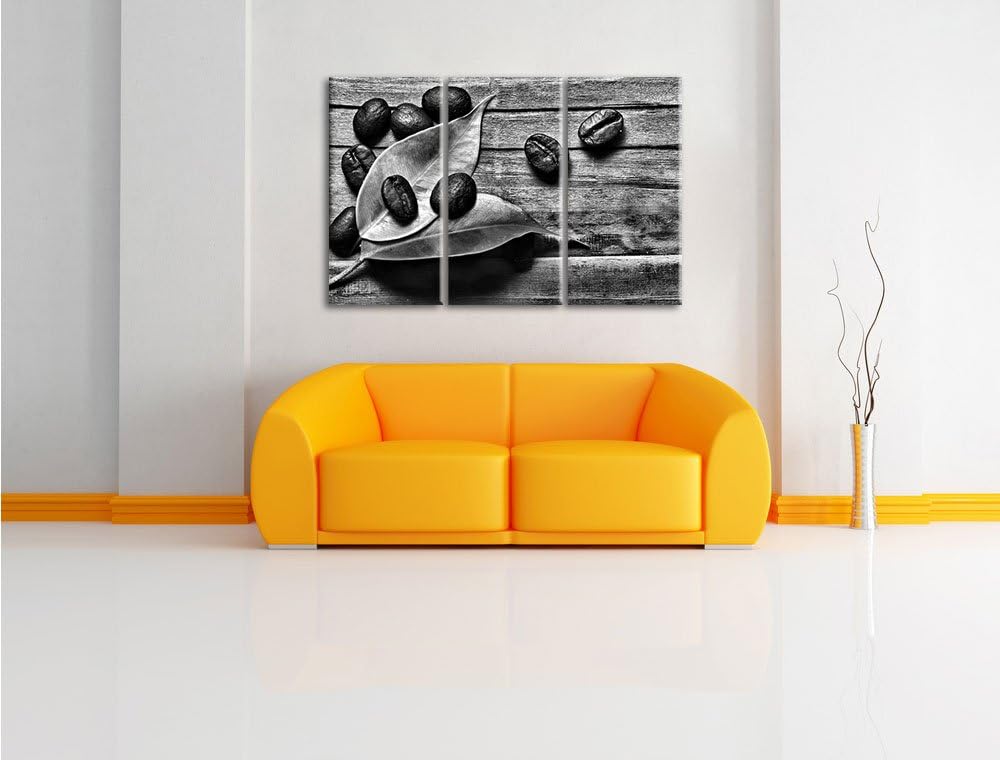 Pixxprint Kaffee Mahlen als Leinwandbild/Grösse: 3 Teilig (120x80) cm/Wandbild/Kunstdruck/fertig bes