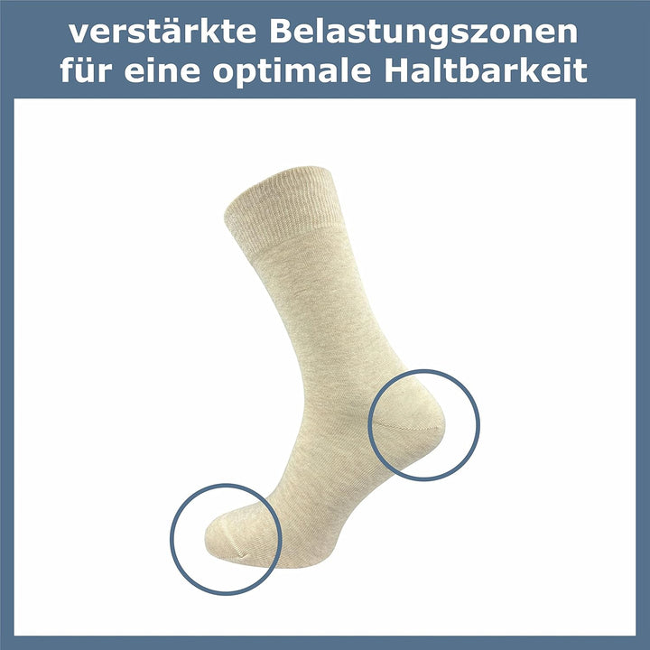 ca·wa·so Herren Socken aus 100% Baumwolle | Reine Baumwollsocken im 10er-Set | Freizeitsocken ohne N