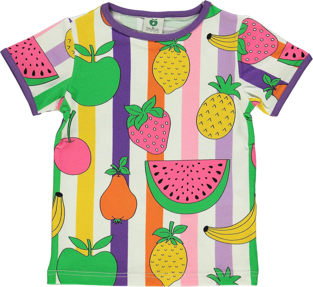 Småfolk Mädchen with Fruits T-Shirt 9-10 Jahre Viola, 9-10 Jahre Viola