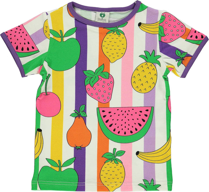 Småfolk Mädchen with Fruits T-Shirt 9-10 Jahre Viola, 9-10 Jahre Viola