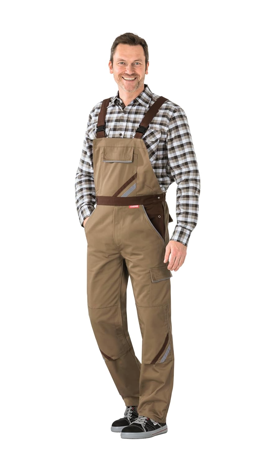 Planam Highline Herren Latzhose Khaki braun Zink Modell 2334 Grösse 68 khaki/braun/zink 68, khaki/br