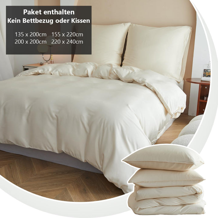 Simple&amp;Opulence Bambus Bettbezug Set, Seidiger und weicher Bettbezug Kühle Bettwäsche Perfekt für Ha