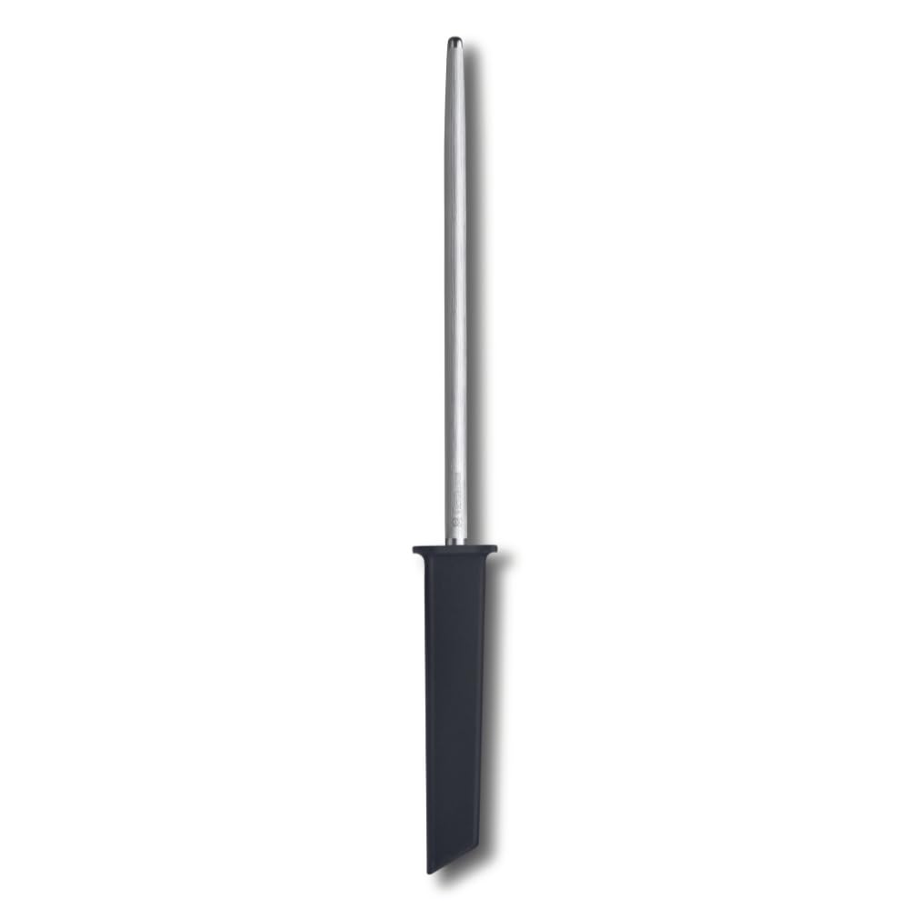 Victorinox Swiss Modern Abziehstahl, 23 cm, Mittelfeinzug, Rund, bis zu 65 HRC, Schwarz, Schwarz