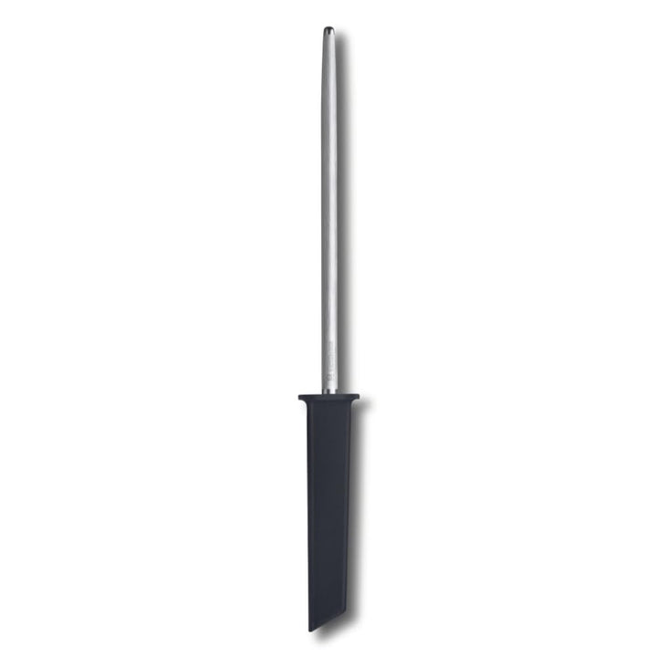 Victorinox Swiss Modern Abziehstahl, 23 cm, Mittelfeinzug, Rund, bis zu 65 HRC, Schwarz, Schwarz