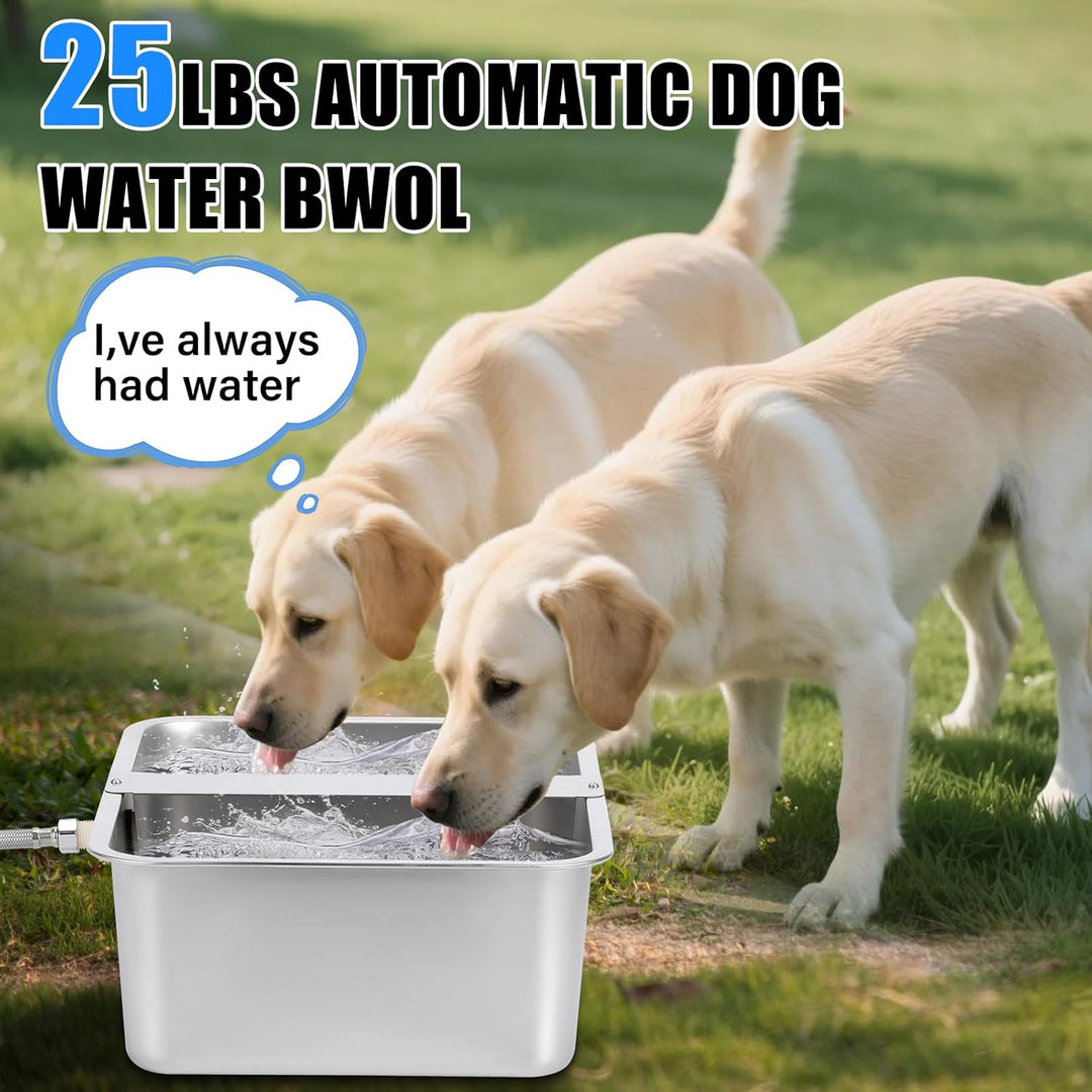 Hundebecken Automatischer Hundewasserspender,25 Liter Hundewasser im Freien Edelstahl-Wassernapf für