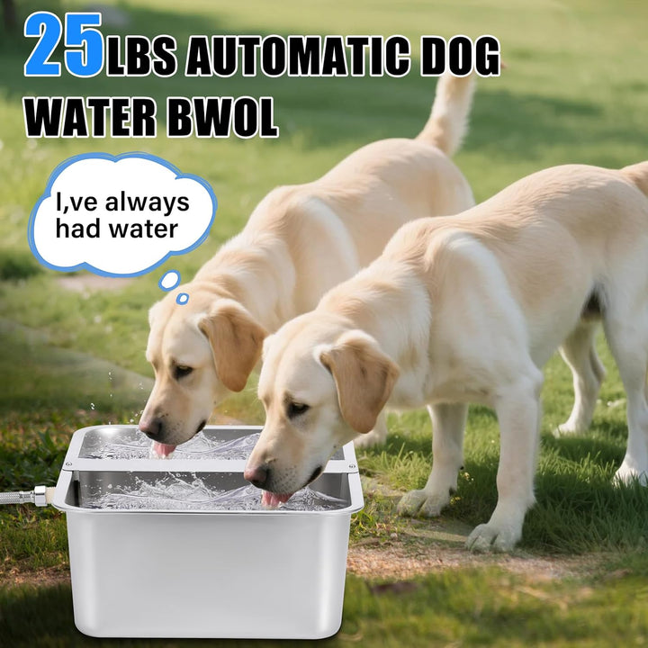Hundebecken Automatischer Hundewasserspender,25 Liter Hundewasser im Freien Edelstahl-Wassernapf für