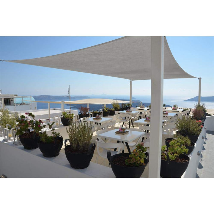 Sonnensegel 5x5m grau rechteckig | wasserfest UV-Schutz Sonnenschutz aus reissfestem Polyester wette