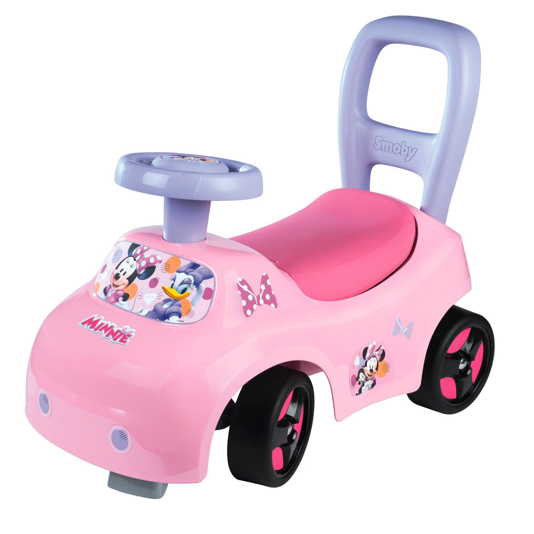Smoby Minnie Maus Rutscher – wendiges Kinderfahrzeug mit Hupenlenkrad – Rückenstütze, Staufach, Kipp