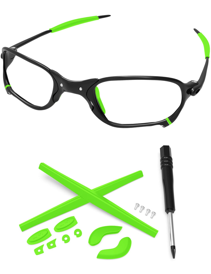PapaViva Ersatzlinsen & Gummi-Kits für for Oakley Jawbone Vented Grün, Grün