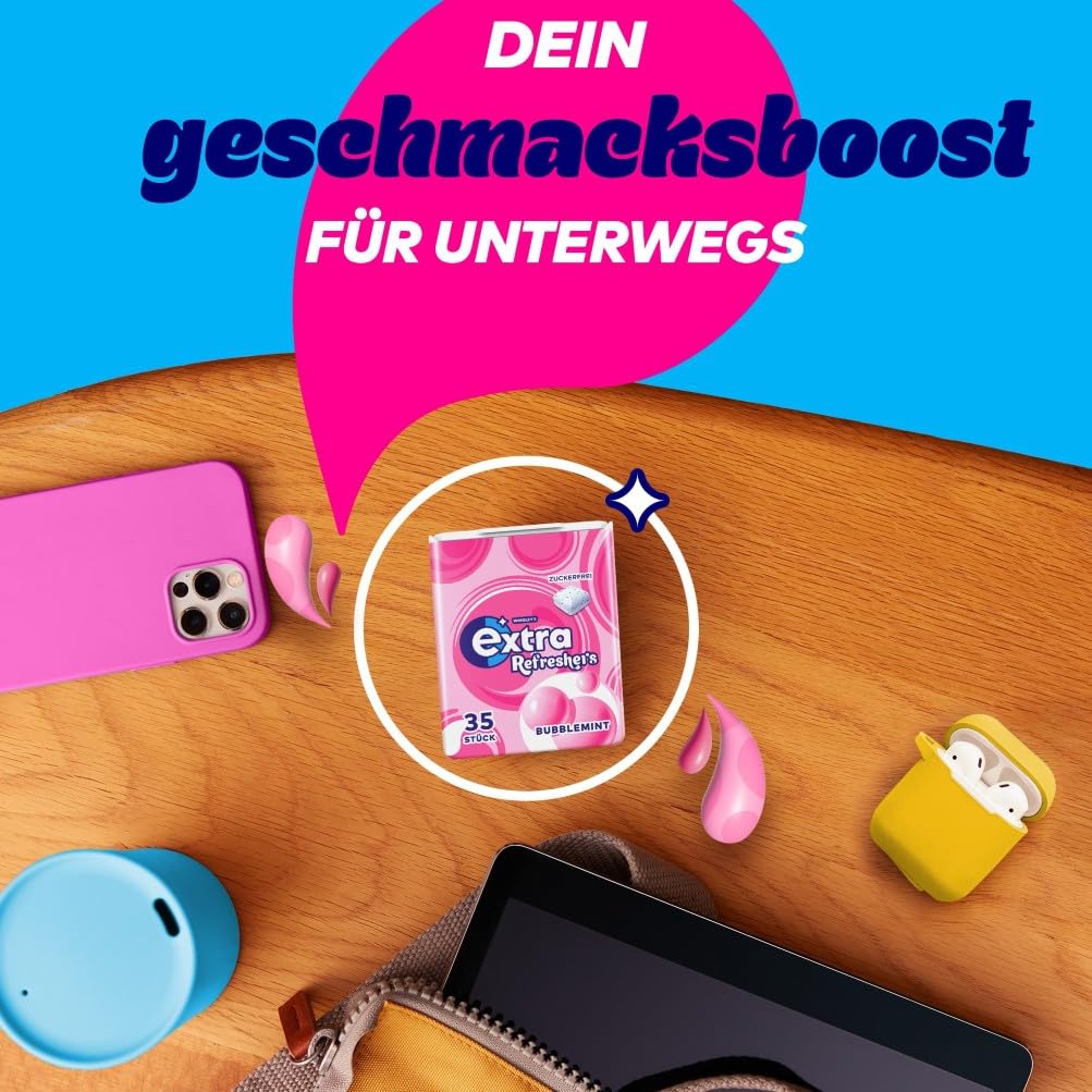 EXTRA® REFRESHERS Dose Bubblemint, erfrischendes Geschmackserlebnis, 6x35 Stück, Bubblemint