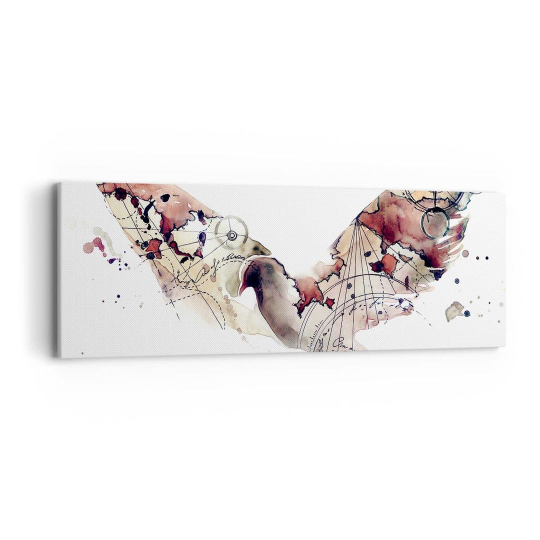 Panorama Bilder auf Leinwand Vogel Abstraktion Leinwandbild 90x30cm Wandbilder Dekoration Wohnzimmer