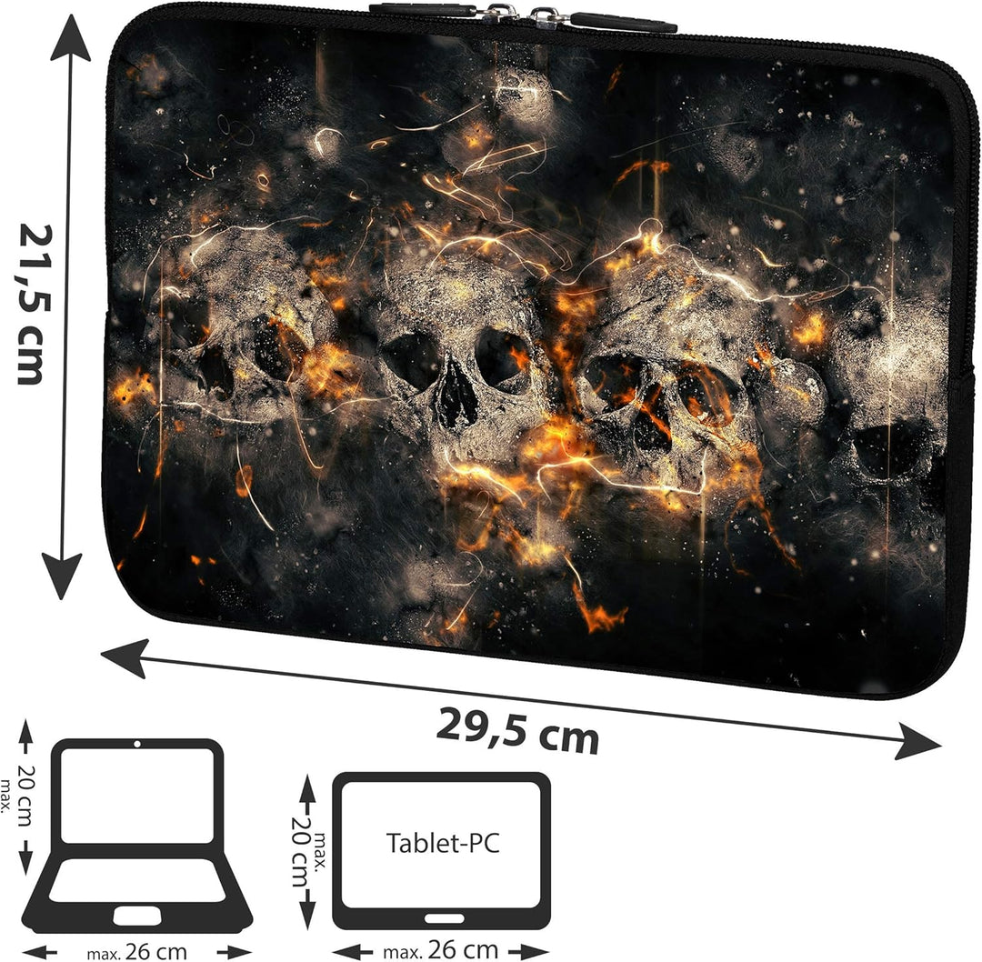PEDEA Design Tablet PC Tasche 10,1 Zoll (25,6cm) mit Design Mauspad, Skulls