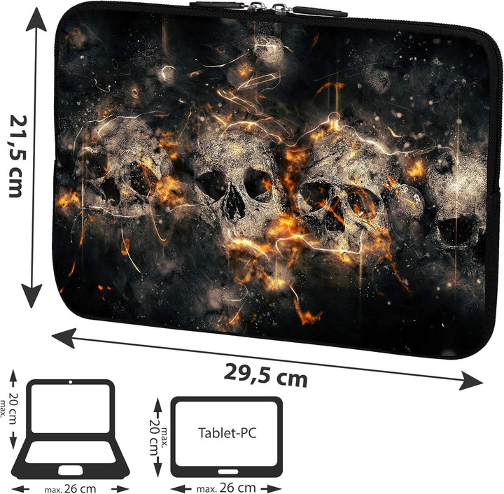 PEDEA Design Tablet PC Tasche 10,1 Zoll (25,6cm) mit Design Mauspad, Skulls