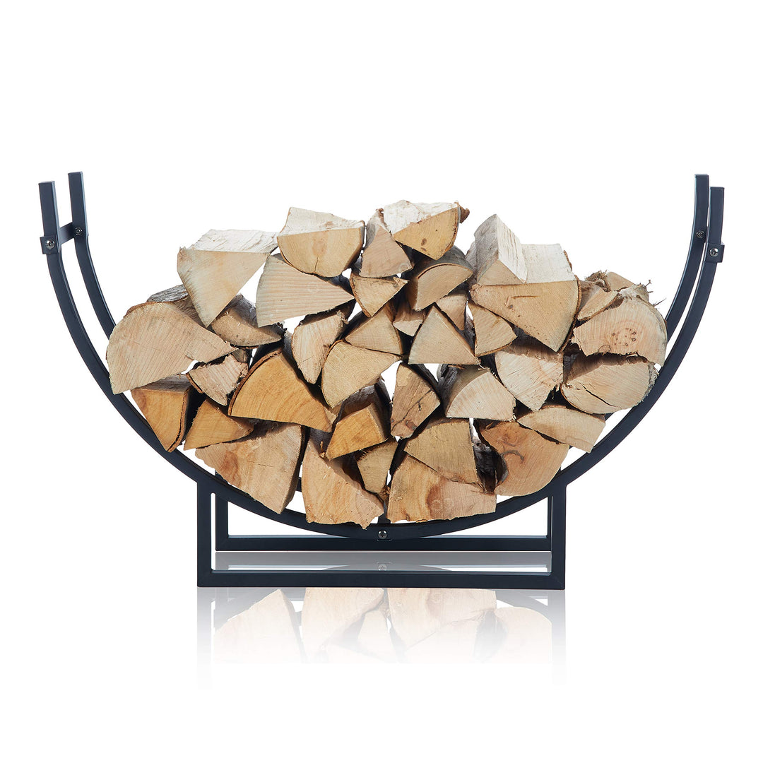 SULENO Kaminholzregal BRISTOL 55 x 92 x 21 cm Holzlager Kaminzubehör schwarz