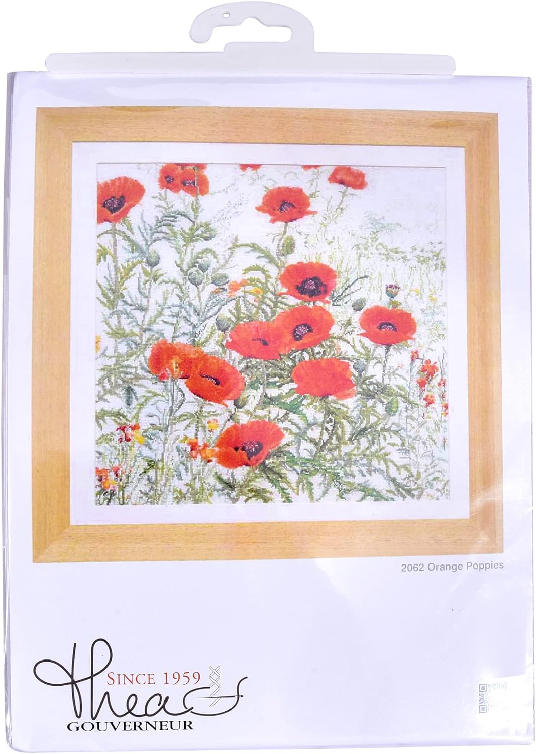 Thea Gouverneur - Kreuzstich-Set - Orange Mohnblumen - Aida - 16 Count - Für Erwachsene - 2062A, Ora