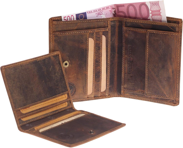 Greenburry Vintage Herren Geldbörse Braun 9,5x12,5x13cm Portemonnaie Geldbeutel
