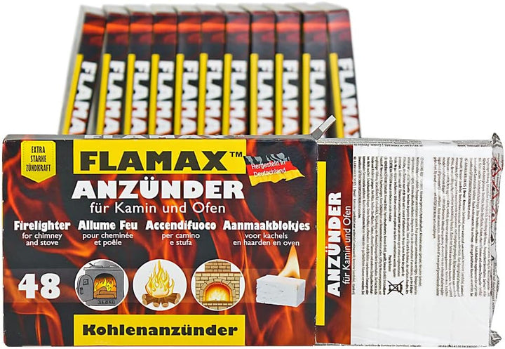 FLAMAX 576x / 1152x Anzündwürfel Kaminanzünder Kohleanzünder Anzünder Würfel Grillanzünder Ofenanzün
