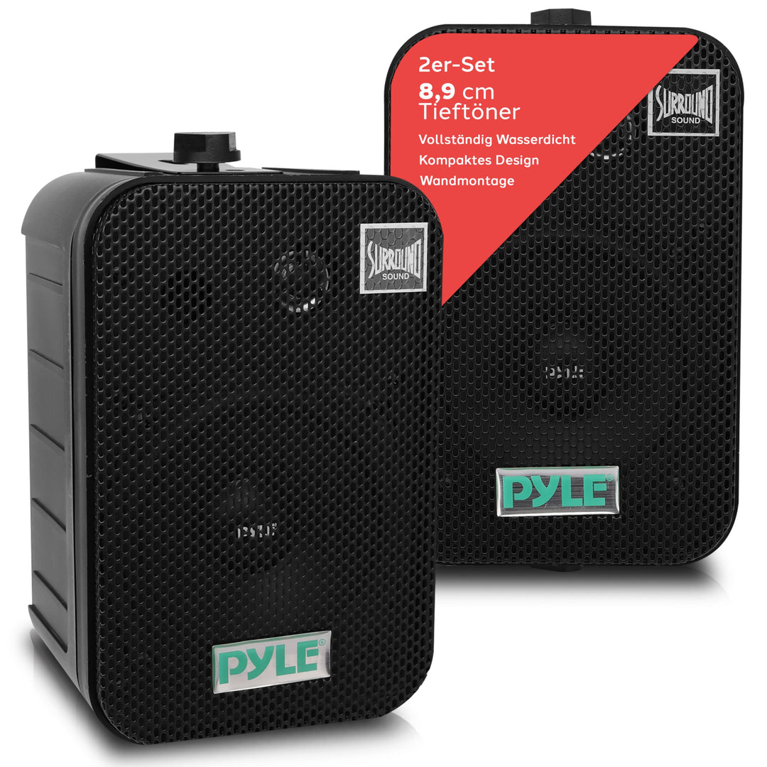 Pyle Lautsprecher, Wandlautsprecher – Speaker – wasserdichte, Outdoor & Indoor 300 Watt, Einfache In