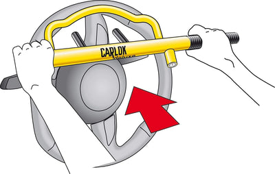 Kleinmetall 60230600 Carlok Deluxe Auto Diebstahlsicherung Lenkradkralle Absperrstange,Gelb