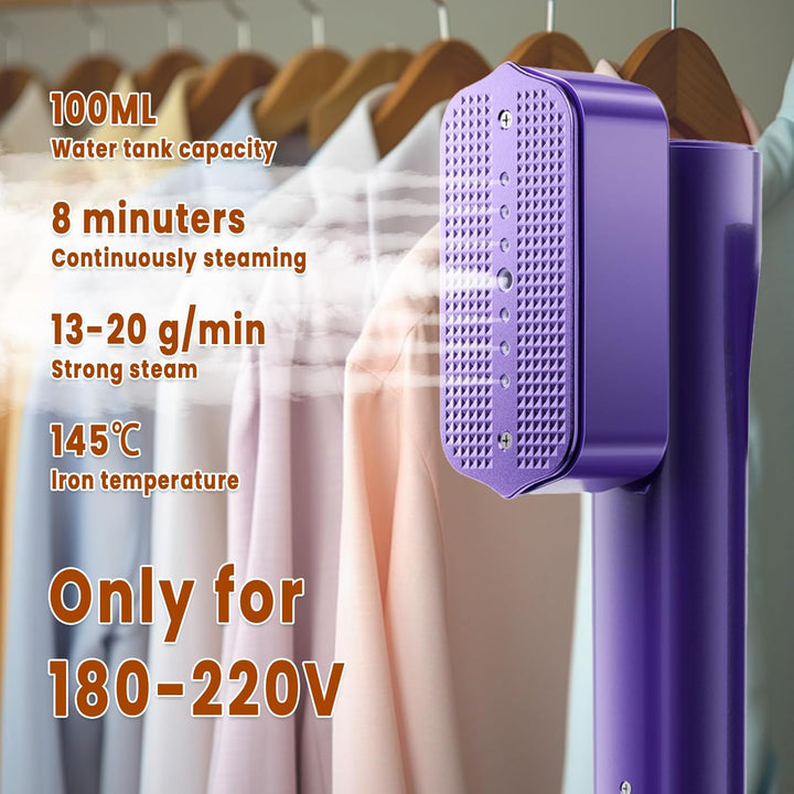 Steamer Dampfglätter, 1200W tragbares Dampfbügeleisen, 2-in-1 Handbügeleisen, 15s Schnellaufheizung,