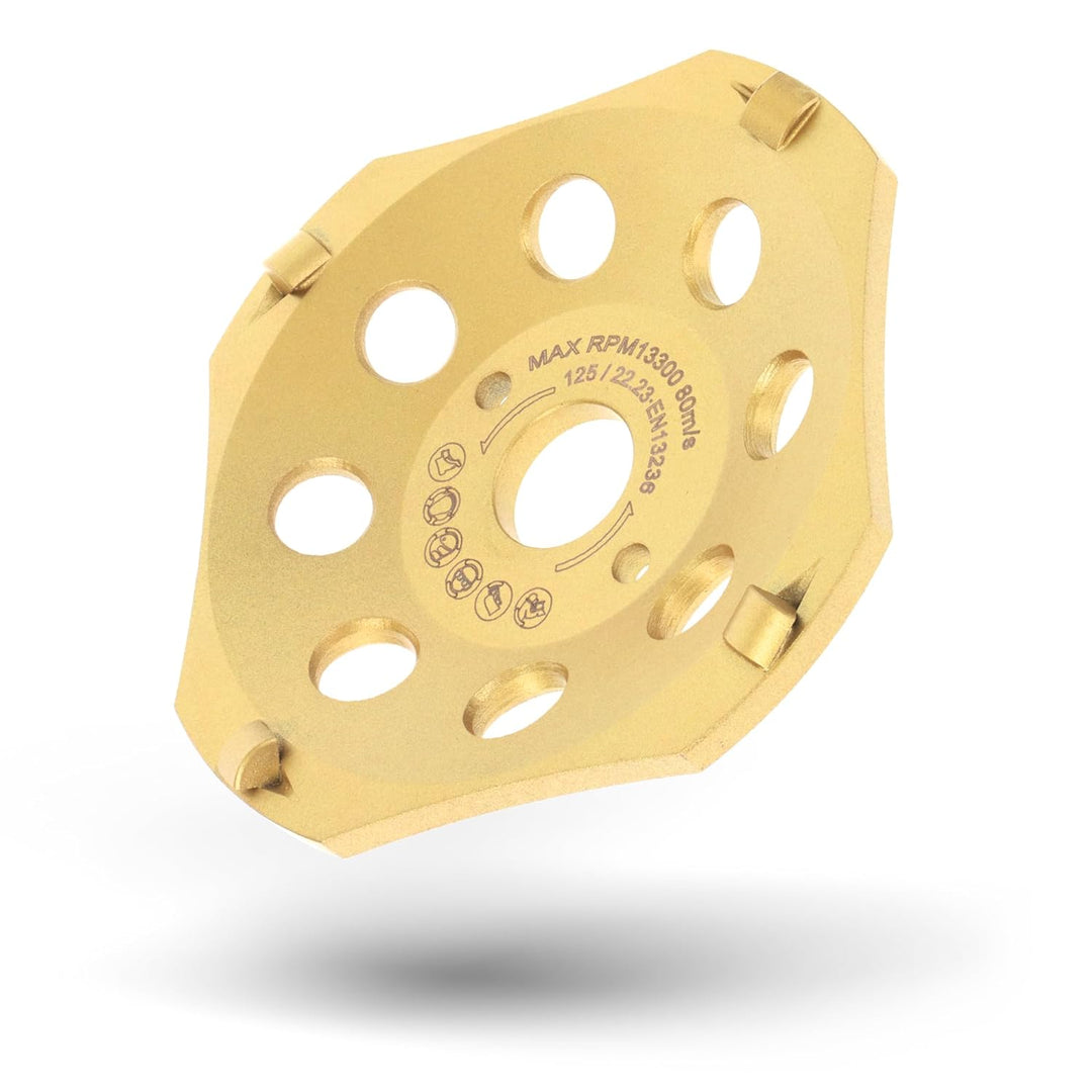 PRODIAMANT PKD Diamant-Schleiftopf 125 mm x 22,2 mm 4 Segmente Diamantschleiftopf 125mm passend Wink