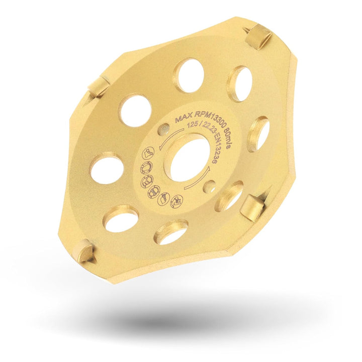 PRODIAMANT PKD Diamant-Schleiftopf 125 mm x 22,2 mm 4 Segmente Diamantschleiftopf 125mm passend Wink