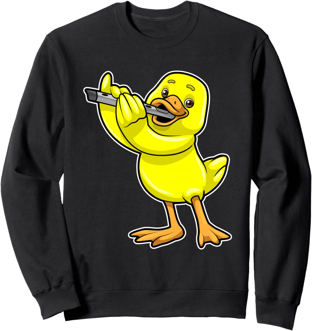 Ente Musiker Flöte Musik Sweatshirt