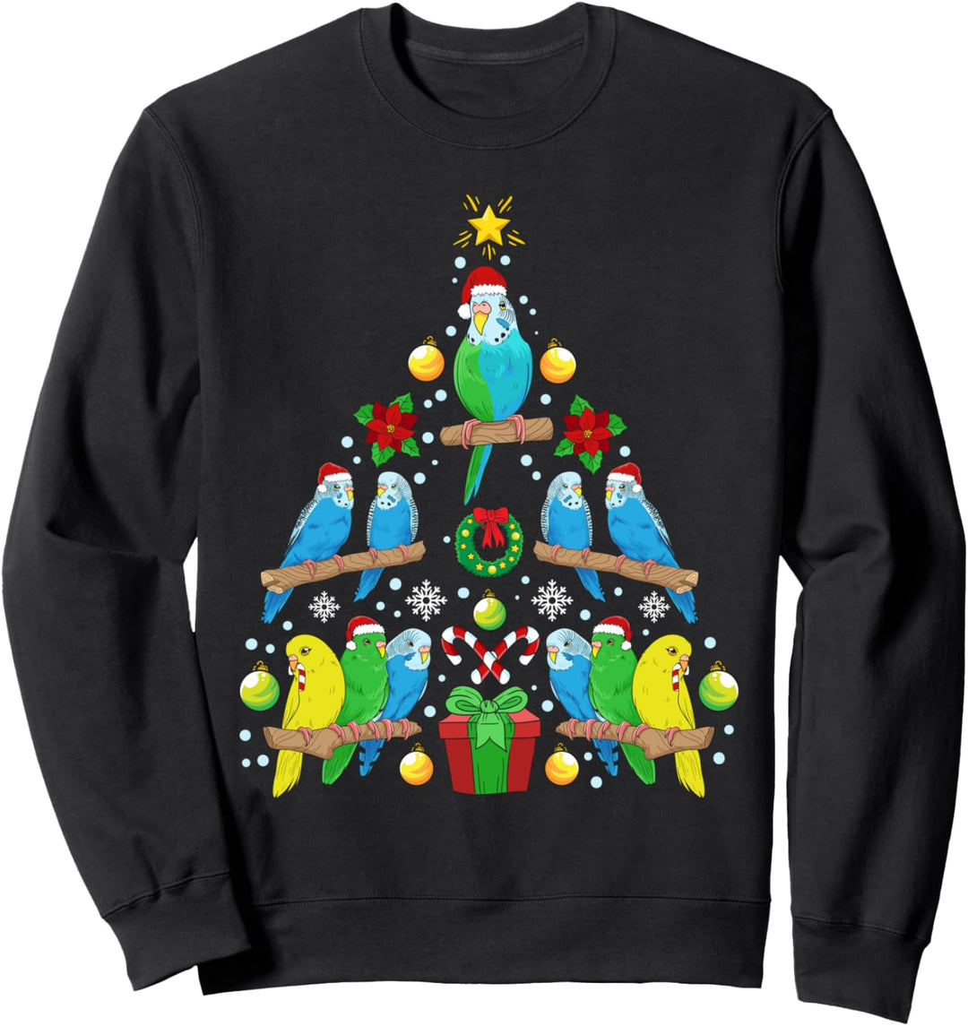 Wellensittich Weihnachtsbaum Vogel Weihnachten Geschenk Sweatshirt