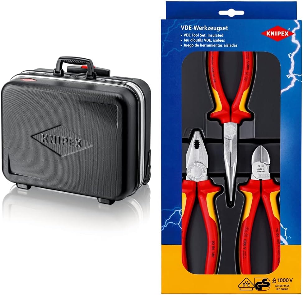 KNIPEX 00 21 06 LE Werkzeugkoffer "BIG Basic Move" Werkzeug-Trolley | Rollkoffer leer & Elektro-Pake