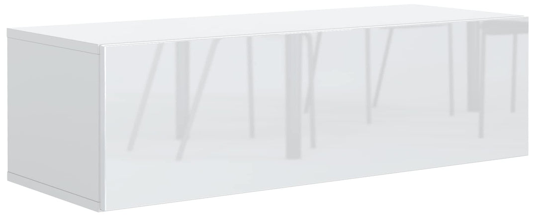 meble masztalerz TV Hängeschrank Weiss Hochglanz 100 cm, Lowboard, TV Schrank, Wohnzimmer Möbel Weis