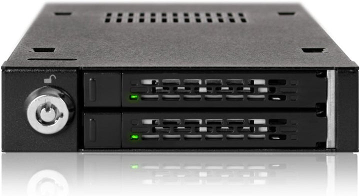 ICY DOCK Wechselrahmen für 2X 2,5 Zoll (6,4cm) SATA SSD/HDD in 1x 3,5 Zoll (8,9cm) - Vollmetall Toug