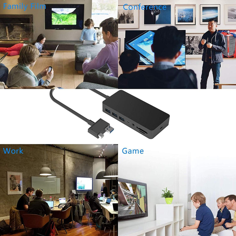Surface Pro Docking Station für Surface Pro 6 / Pro 5 / Pro 4 USB-Hub-Dockingstation mit Gigabit-Eth