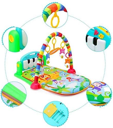 Baby Spielmatte mit Spielbogen – 4-in-1 Krabbeldecke, Activity-Decke für 0-3 Jahre, inkl. 4 abnehmba