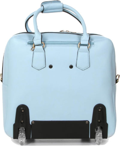 Bowatex Aktentasche Damen Laptoptasche Trolley auf Rollen Hell Blau