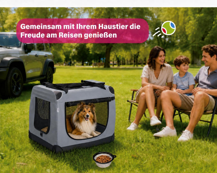 Zedelmaier Hundebox Faltbar Hundetransportbox, XL 81x58x56cm, robust Transportbox für Hund Gross Hun