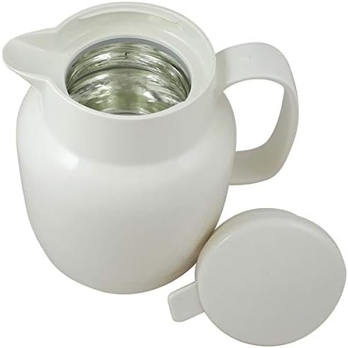 Helios Mondo Push Kunststoff-Isolierkanne Drehverschluss mit Drucktaste 1,3 l weiss Weiss 1,3 Liter,