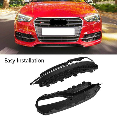 Auto Nebelscheinwerfer Grill, Für S3 Style Frontstossstange Nebelscheinwerfer Grill Schwarz glänzend