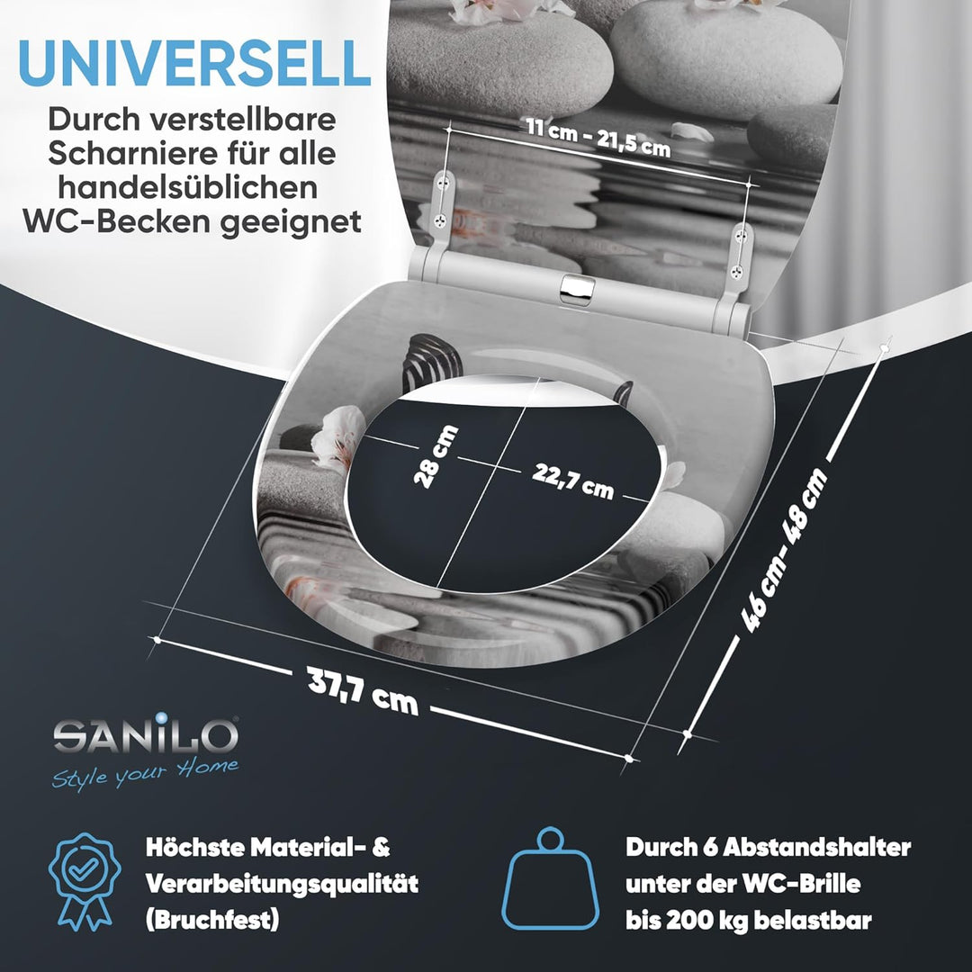 Sanilo WC Sitz mit Absenkautomatik, viele neue Toilettendeckel zur Auswahl, hochwertige Oberfläche,