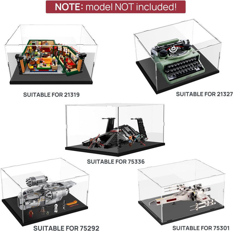 Nynelly Vitrine für Sammlung, Vitrinenbox aus Acryl, Transparent, mit Schwarzer Basis Zum Zusammenba