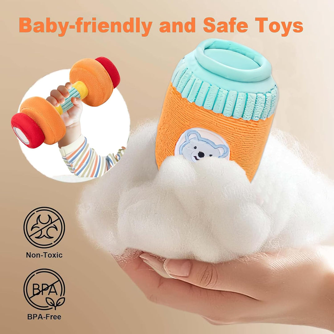 Gdbykds Rattle Gym Plüsch 6 Stück Set 0-12 Monate Babyspielzeug - Fitness Themen Sensorische Rattle