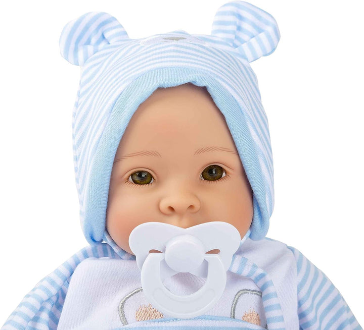 Small Foot Puppe Lukas inkl. ausziehbarer Bekleidung, Schnuller und weicher Kuscheldecke, Rollenspie