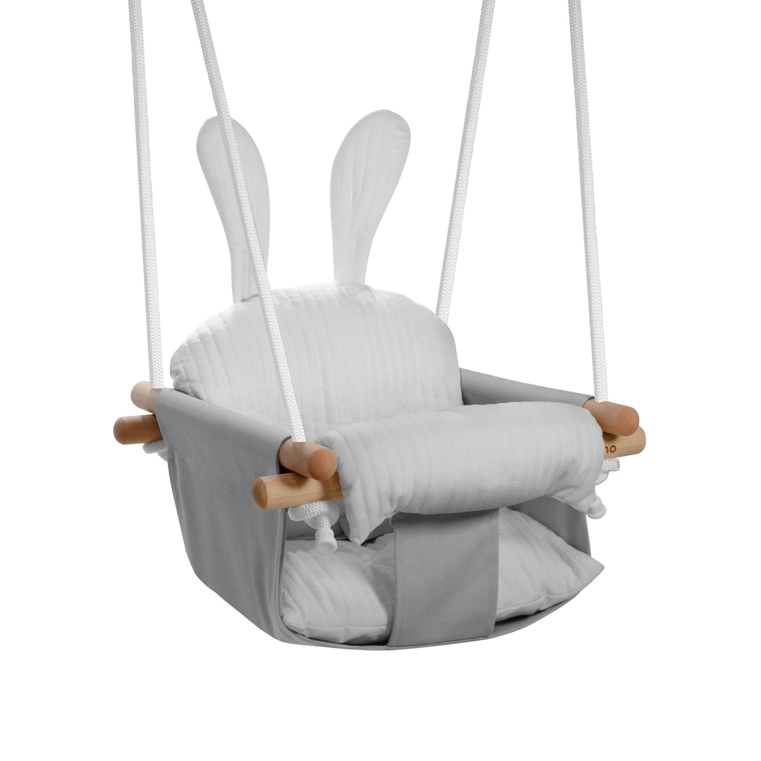 Tulano Hop 33 Grey | Baby Schaukel Hängesitz Indoor & Outdoor | Ab 6 Monaten | Mit Sicherheitsgurt &