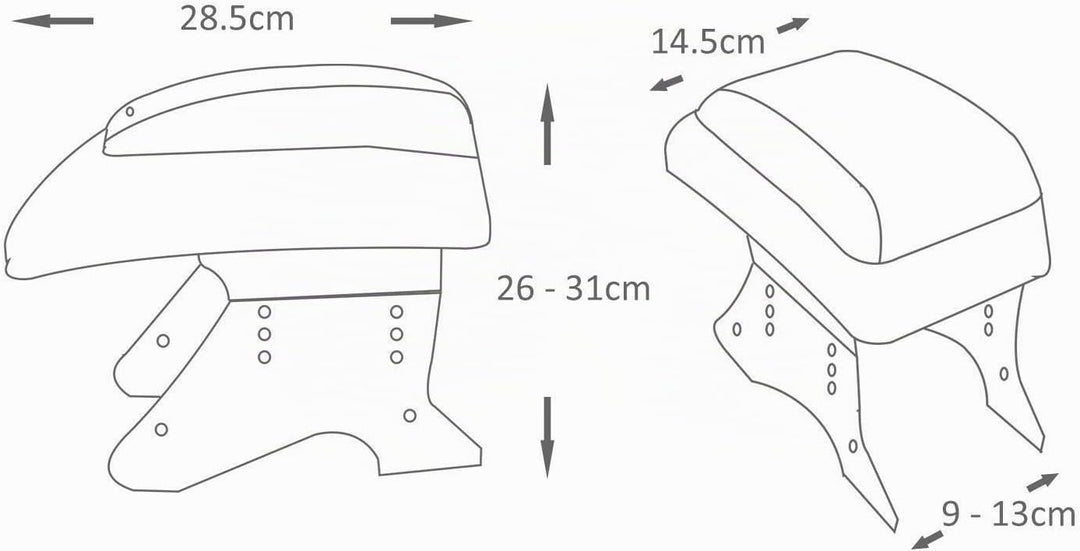 Mittelarmlehne Armlehne Universal Konsole Mittelkonsole Kunstleder Aufbewahrungsbox Carbon A B C G H