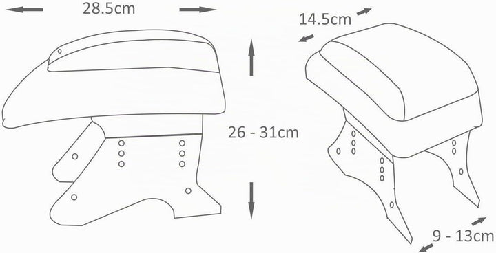Mittelarmlehne Armlehne Universal Konsole Mittelkonsole Kunstleder Aufbewahrungsbox Carbon A B C G H