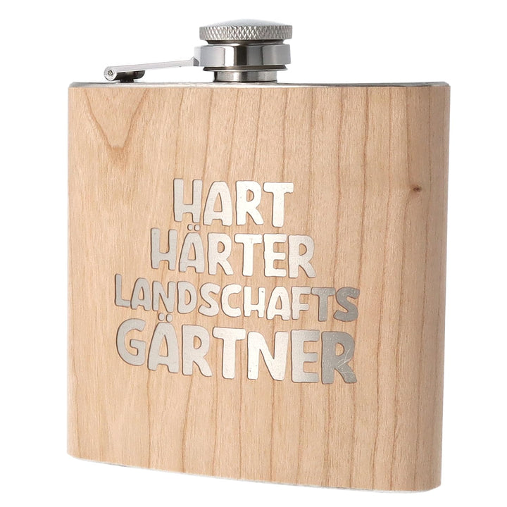 Spruchreif | Flachmann aus Edelstahl mit Gravur | Flachmann aus Holz | Outdoor Geschenk | Geschenkid